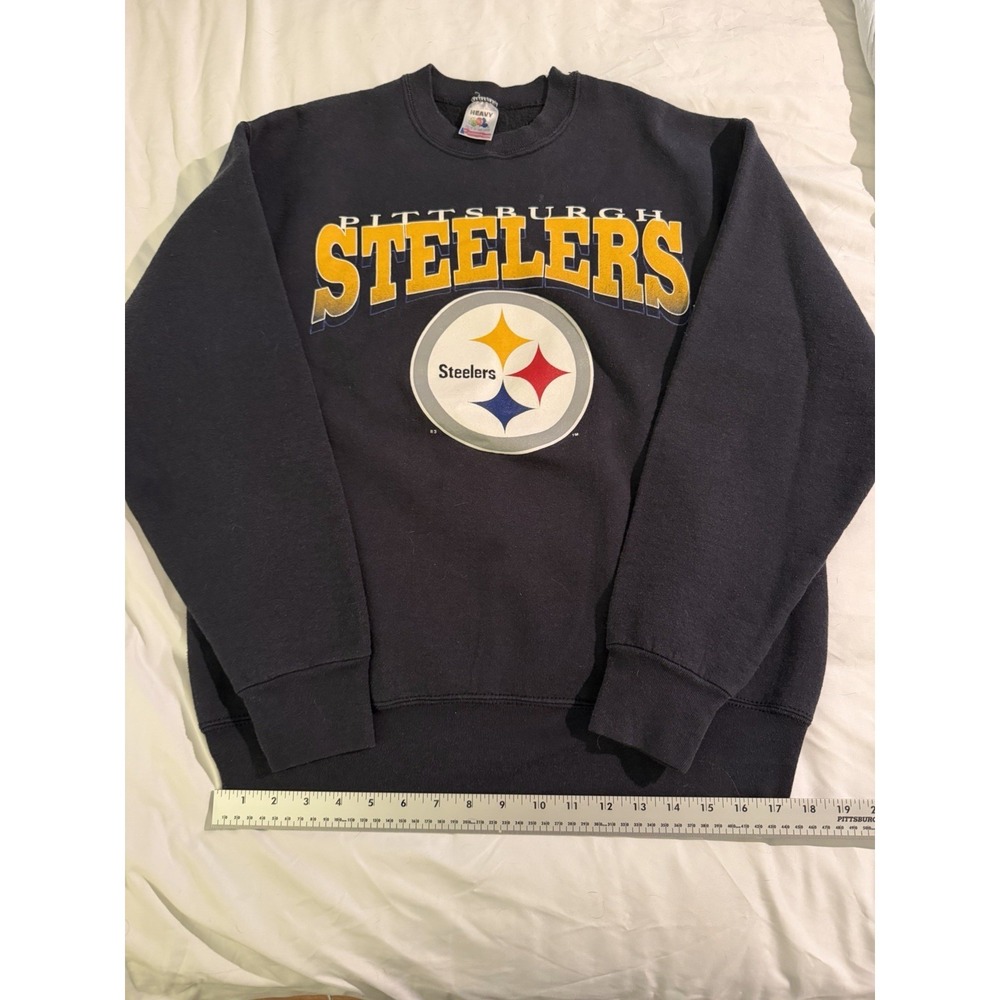 Vintage Pittsburgh Steelers Sweater Mens Large Black NFL Football Made USA 90s